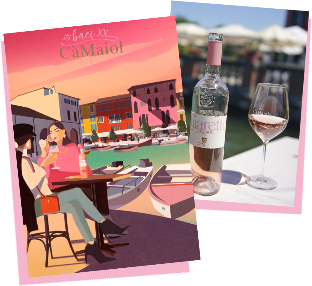 Chiaretto bottle and Illustration