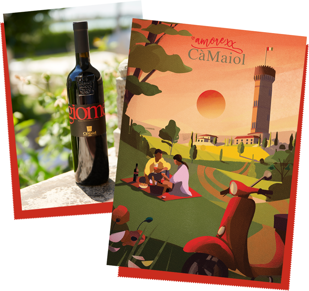 Chiaretto bottle and Illustration